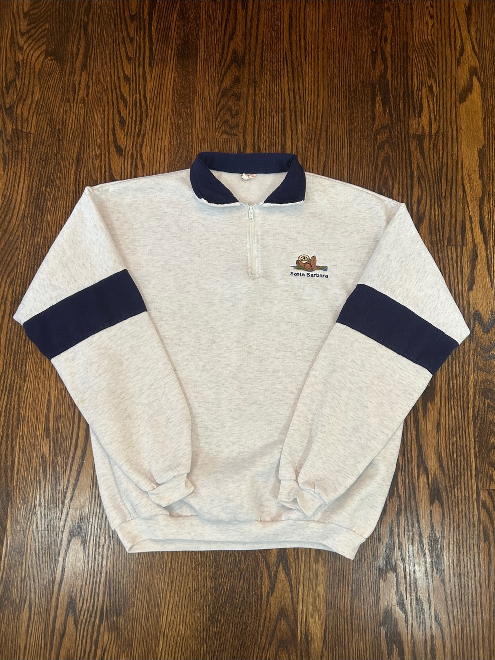 Vintage 90s Quarter Zip Collared Sweatshirt